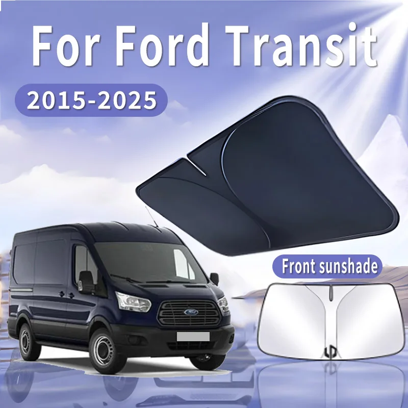 

Складной автомобильный солнцезащитный козырек для Ford Transit 2015 ~ 2025 2020, солнцезащитный козырек на лобовое стекло, теплоизоляция, летнее охлаждение, автоаксессуары