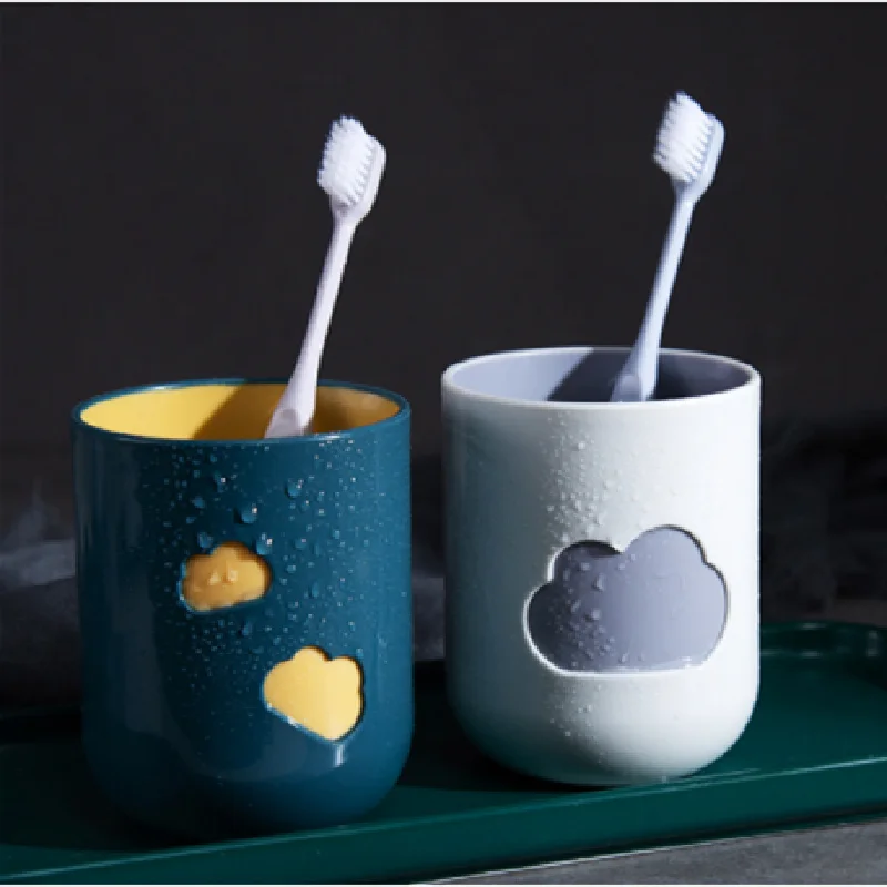 

Bathroom Mouthwash Cup Cloud Couple Cylinder Student Water Cup Home Travel Toothbrush Holder Creative Drinkware Tools