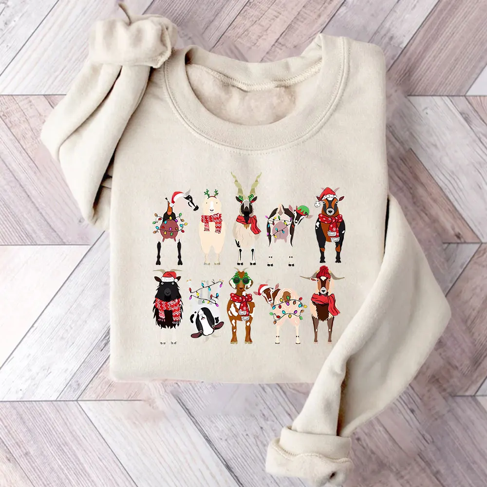 Женская Толстовка С Капюшоном Повседневная Свободная Посадка Рождественским