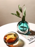 simple creative glass flower vase decoration modern luxury beauty desktop plant vase transparent watering pot home decoration