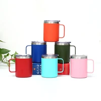 12oz handle cup 304 double layer vacuum mug daily spray cup double wall insulated water cup stainless steel water cup