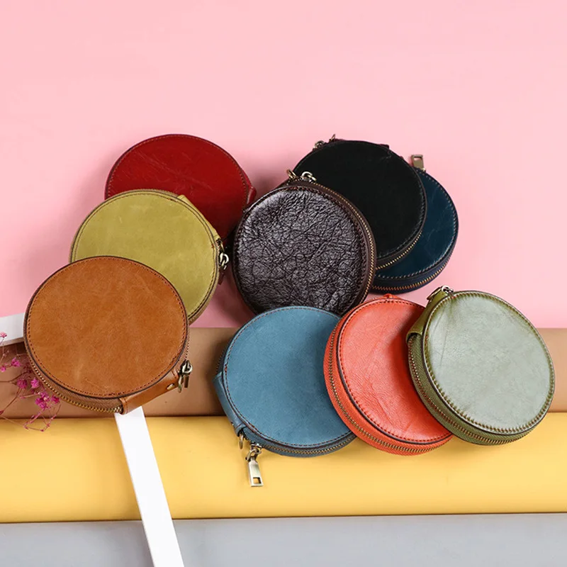 

Милый мини-кошелек AETOO в стиле ретро для монет, удобный модный многофункциональный круглый маленький кошелек Baotou