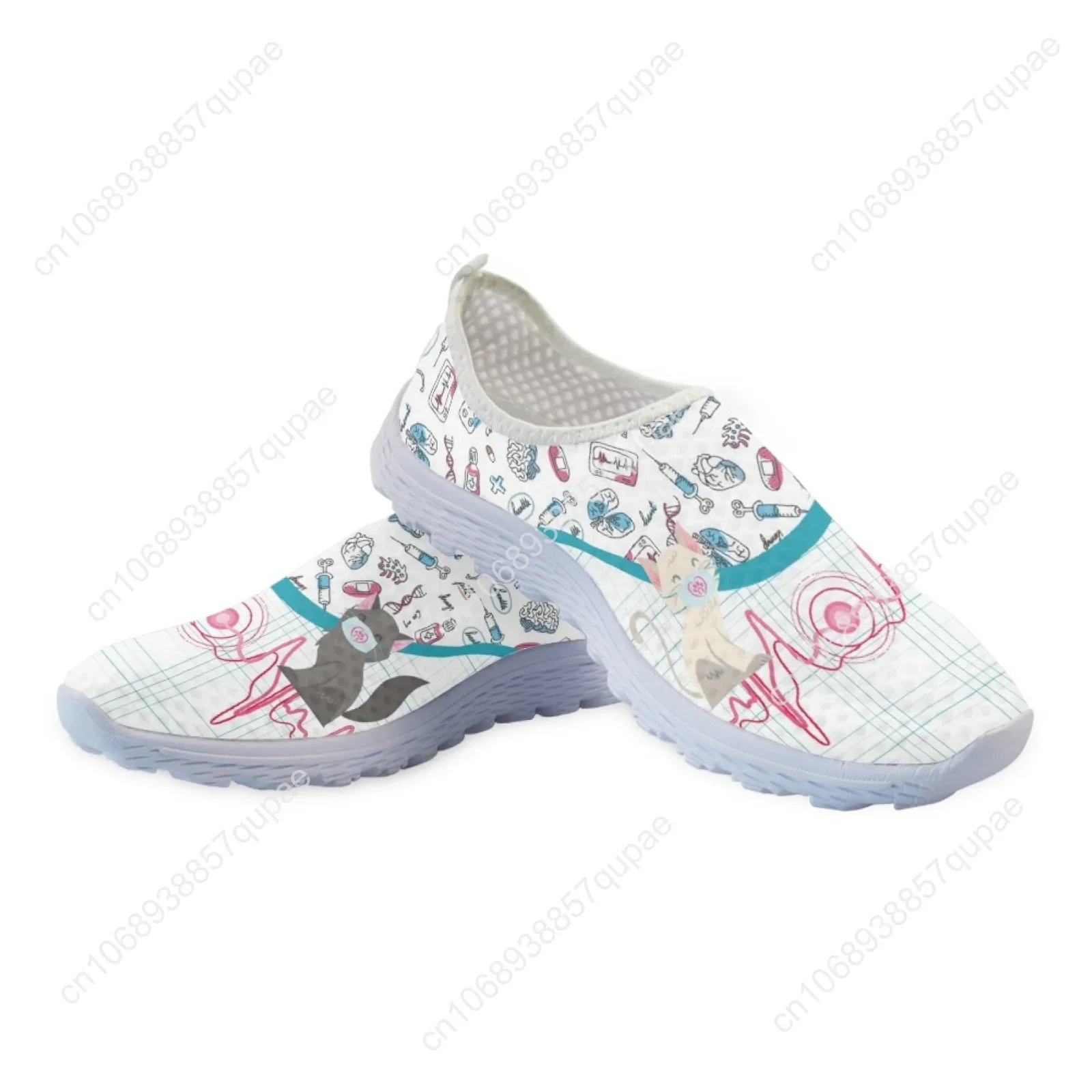 Милый кот и медицинские инструменты женские сетчатые кроссовки высокого