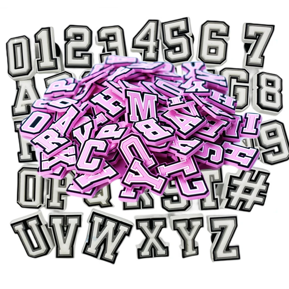 50-100PCS Croc Shoe Charms Decorations for Summer Shoes Accessories PVC Cartoon Letter Anime Shoe Buckle Wholesale Dropshipping