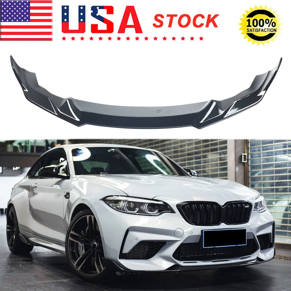 

Сплиттер для переднего бампера и подбородка для 14-22 BMW F87 M2 Coupe MTC, глянцевый черный