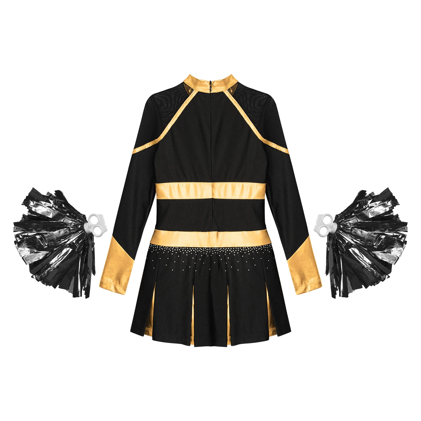 Детская униформа для чирлидинга девочек танцевальный костюм блестящее женское