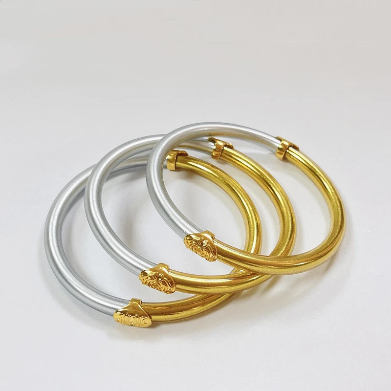 

Luxury Foil Gold Color Bangles for Women Bracelet Rhinestone Girls Shiny Silicone Charm Gift Couple Hand Jewelry