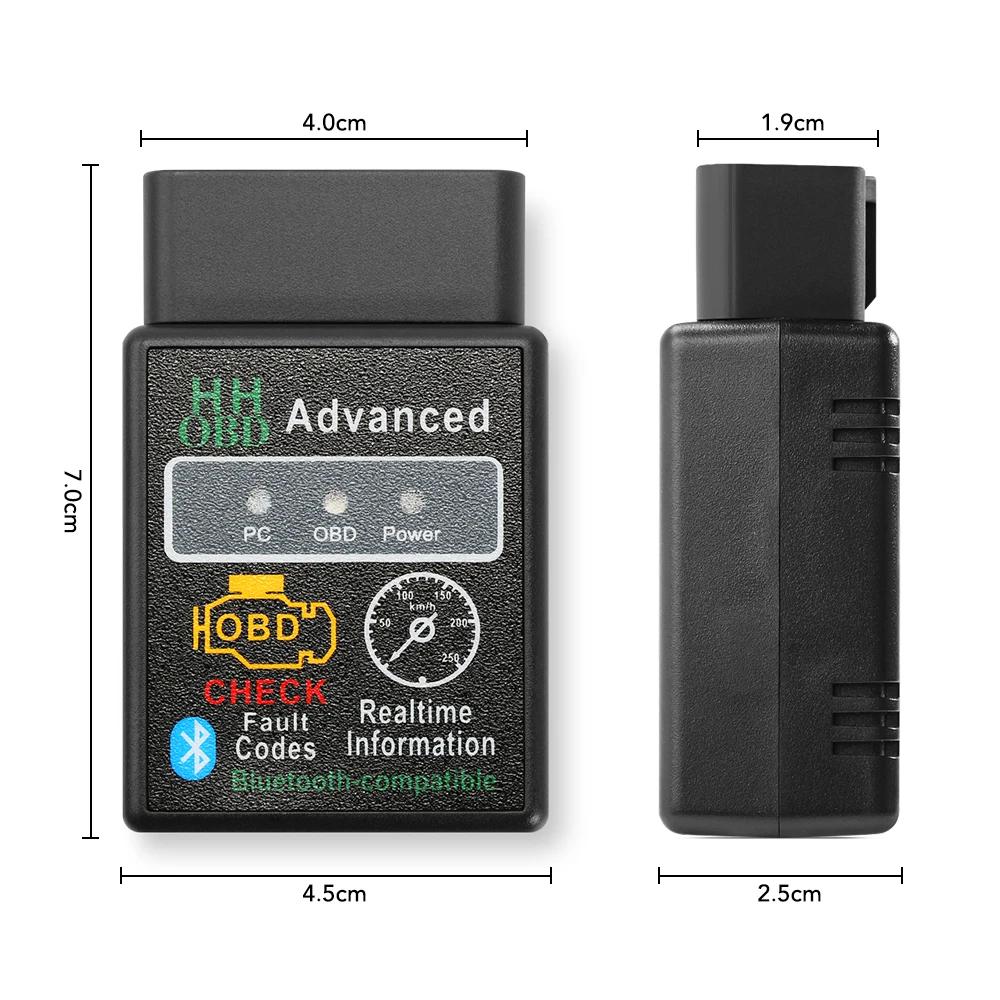 Автомобильный диагностический инструмент ELM327 совместимый с Bluetooth OBD2 OBDII для