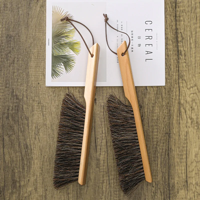 

1Pcs Horsehair Brush With Wooden Handle Used For Broom Dust Removal Bedding Cleaner Desk Useful Things For Home Cleaning Tools