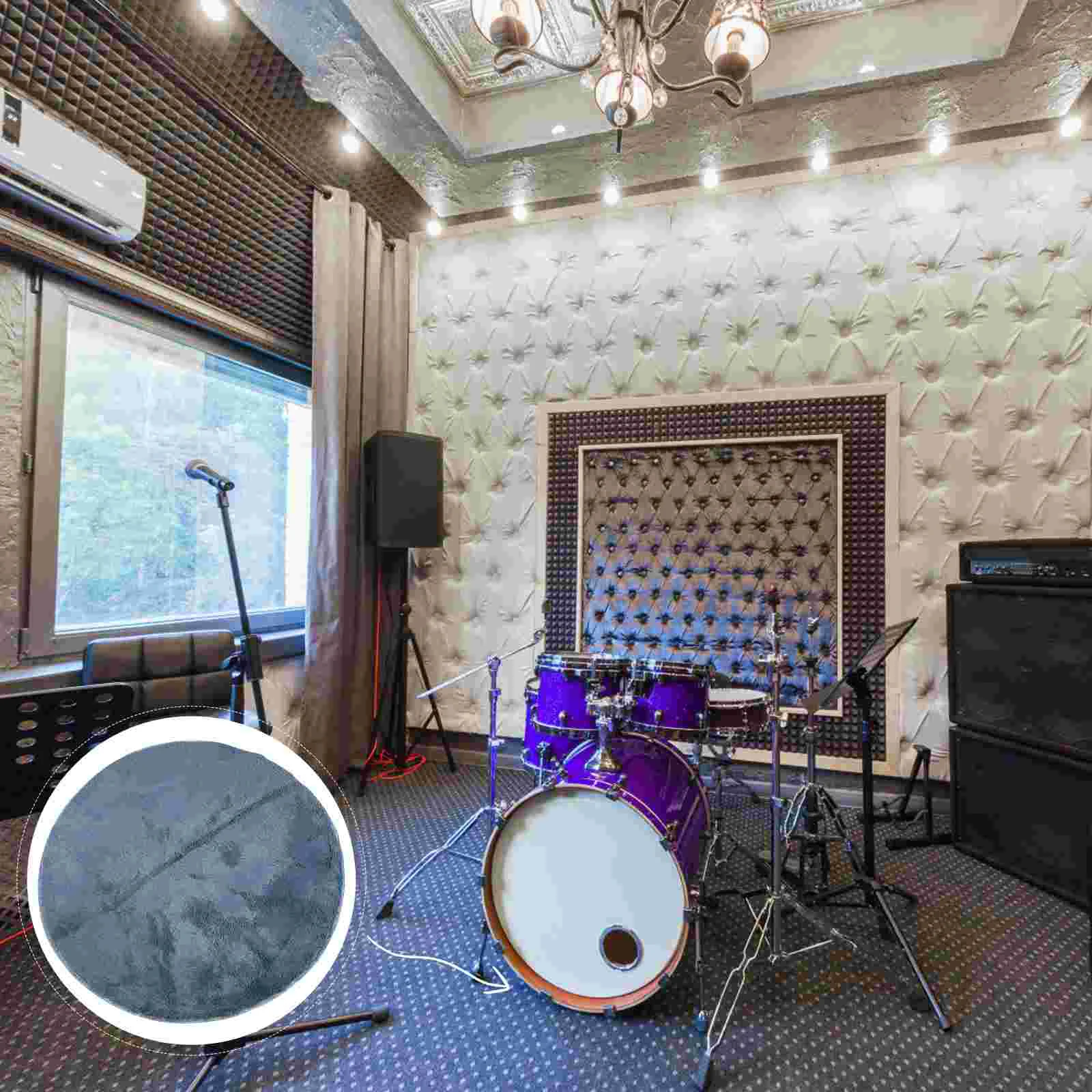 

Drum Rug Mat Sound Pad Floor Noise Carpet Skid Anti Cushion Isolation Absorbing Soundproof Reduction Non Panels Area Jazz