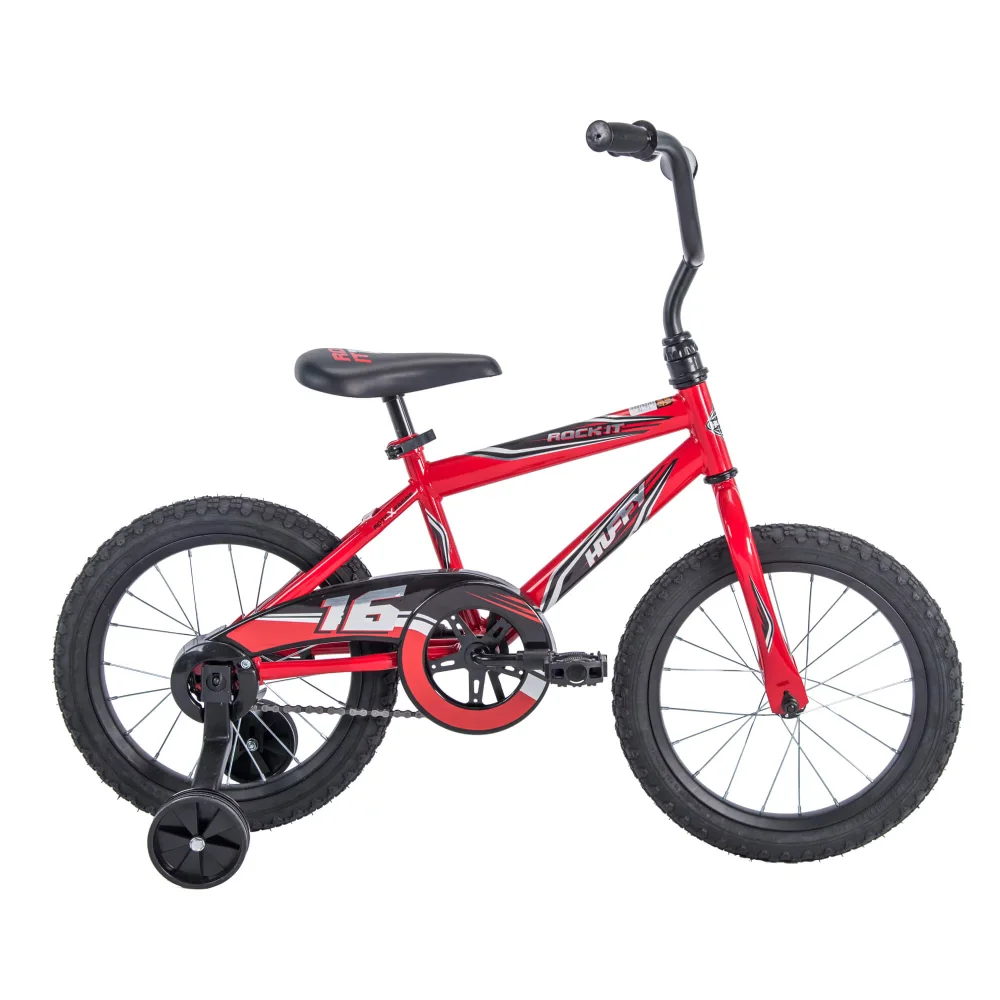 GISAEV 16 In. Rock It Boy Kids Bike, Red Hi-rise Handlebar In Black with A Complementary Crossbar Pad
