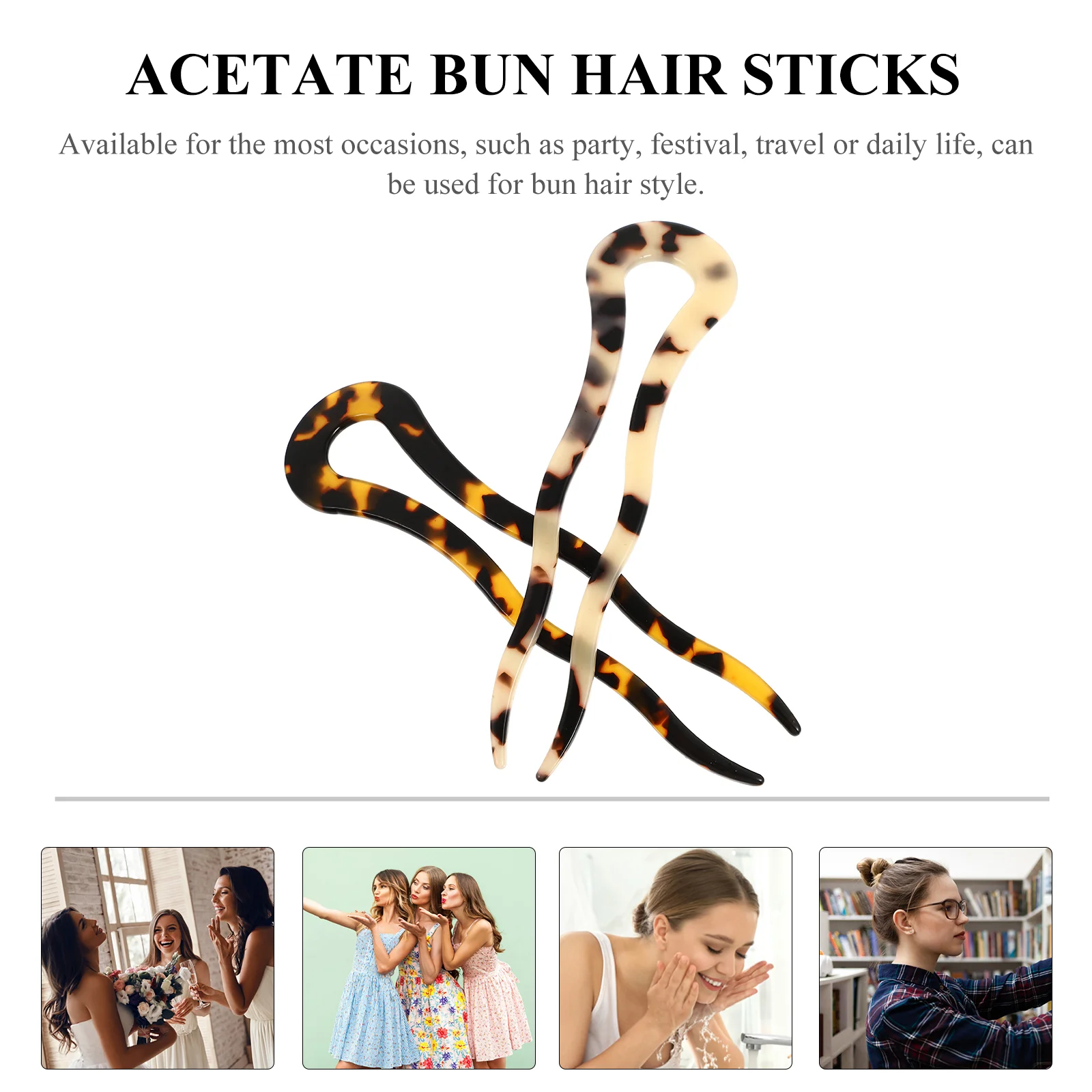 2 шт. французские заколки палочки для волос булочек U-образная заколка волнистые