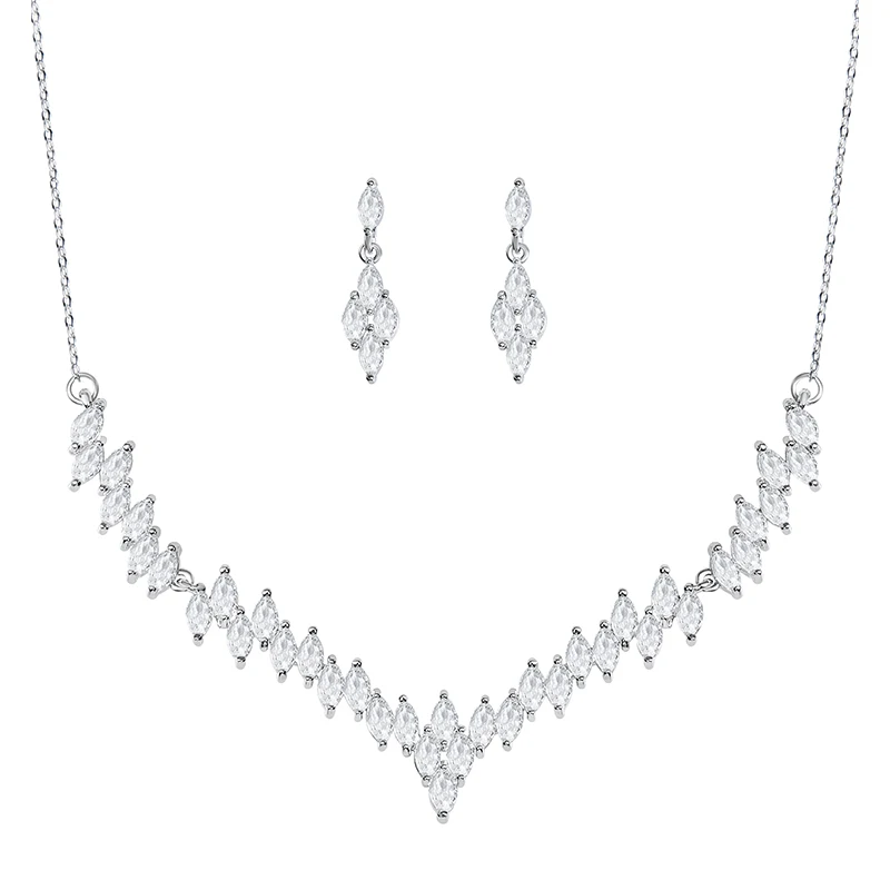 YYSuniee новые корейские модные крутые роскошные серьги ожерелье комплект серег с