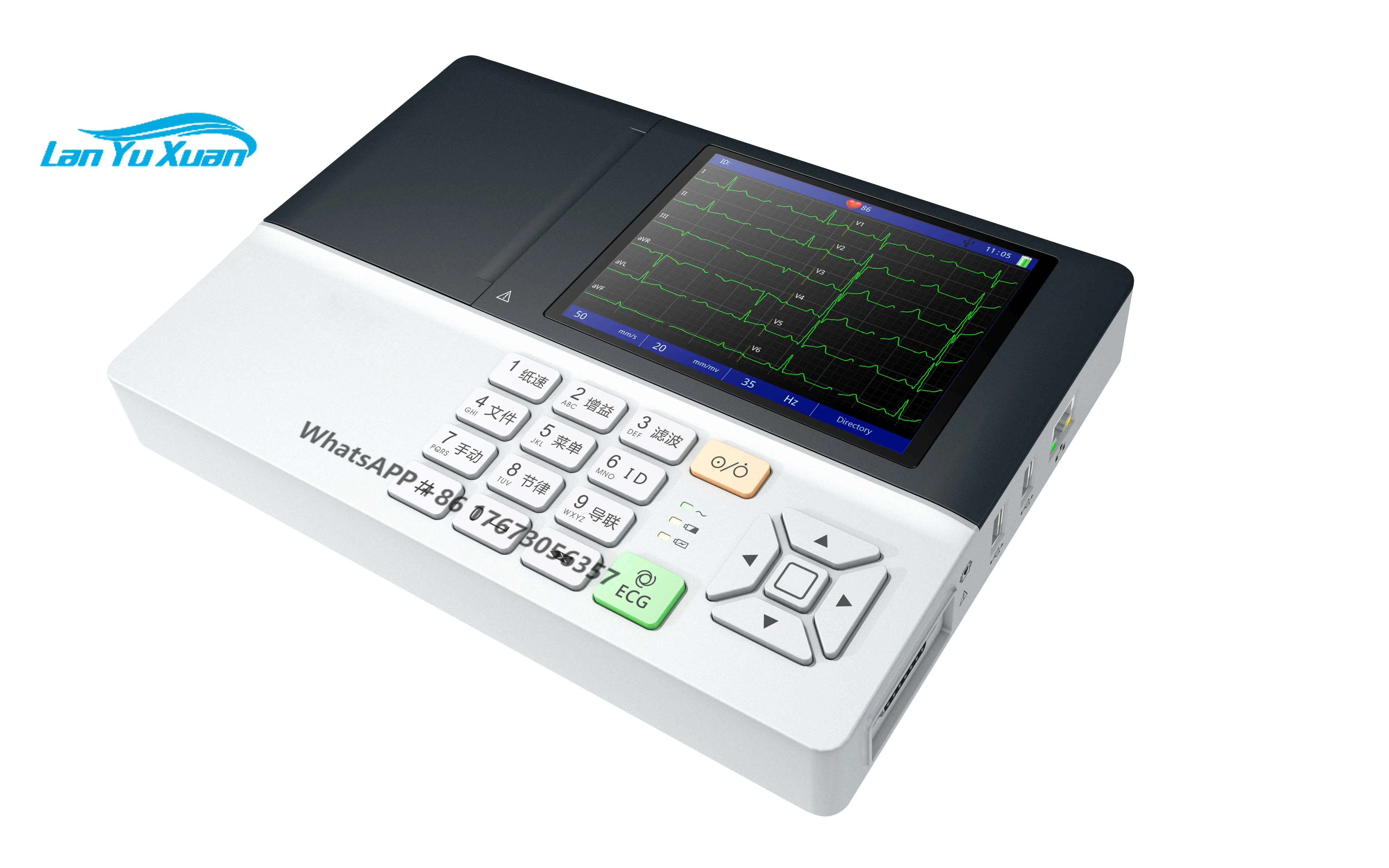 

Stock!!!zoncare Digital Three Channel simulador ECG Machine MSLEC41