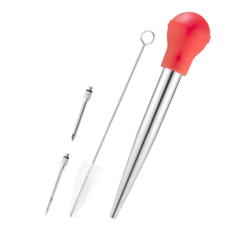 

Turkey Baster Set of 4 with Syringe Needles and Cleaning Brush for Cooking