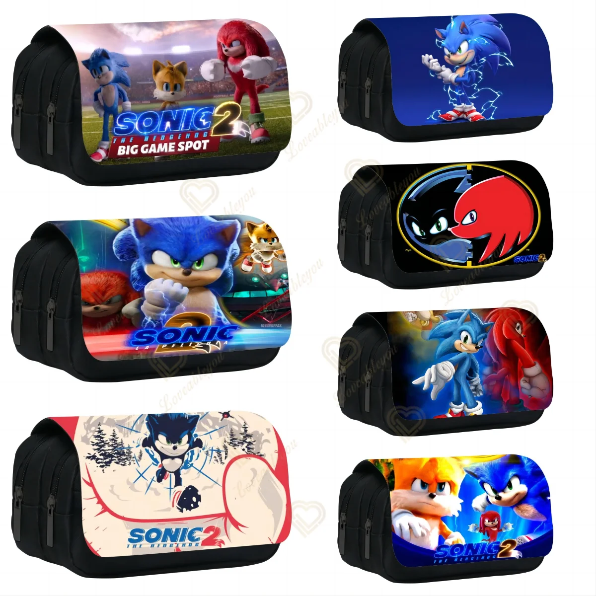 

Sonic Large Pencil Bag Toy Action Figure Cute 3D Kids Students Boys Girls School Supplies Cartoon Children Stationery Pen Case