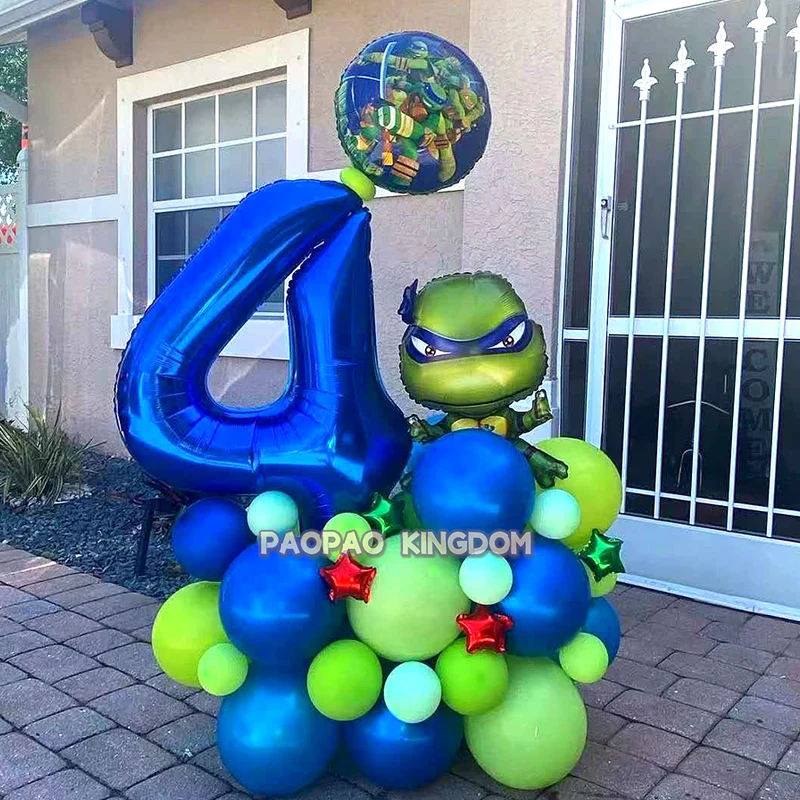 Teenage Mutant Ninja Turtles Balloon Bouquet Tmnt Balloons Kids Birthday Party Decoration Baby Shower Decor Supplies Toys