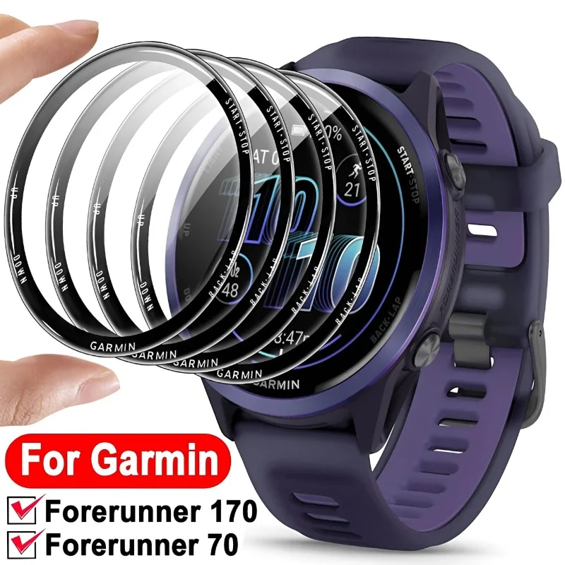 Фото Защитная пленка для экрана с 3D-изогнутой поверхностью для Garmin Forerunner 70/170, защита от царапин, HD, полное покрытие, защитная пленка для экрана Forerunner 170/70 №1
