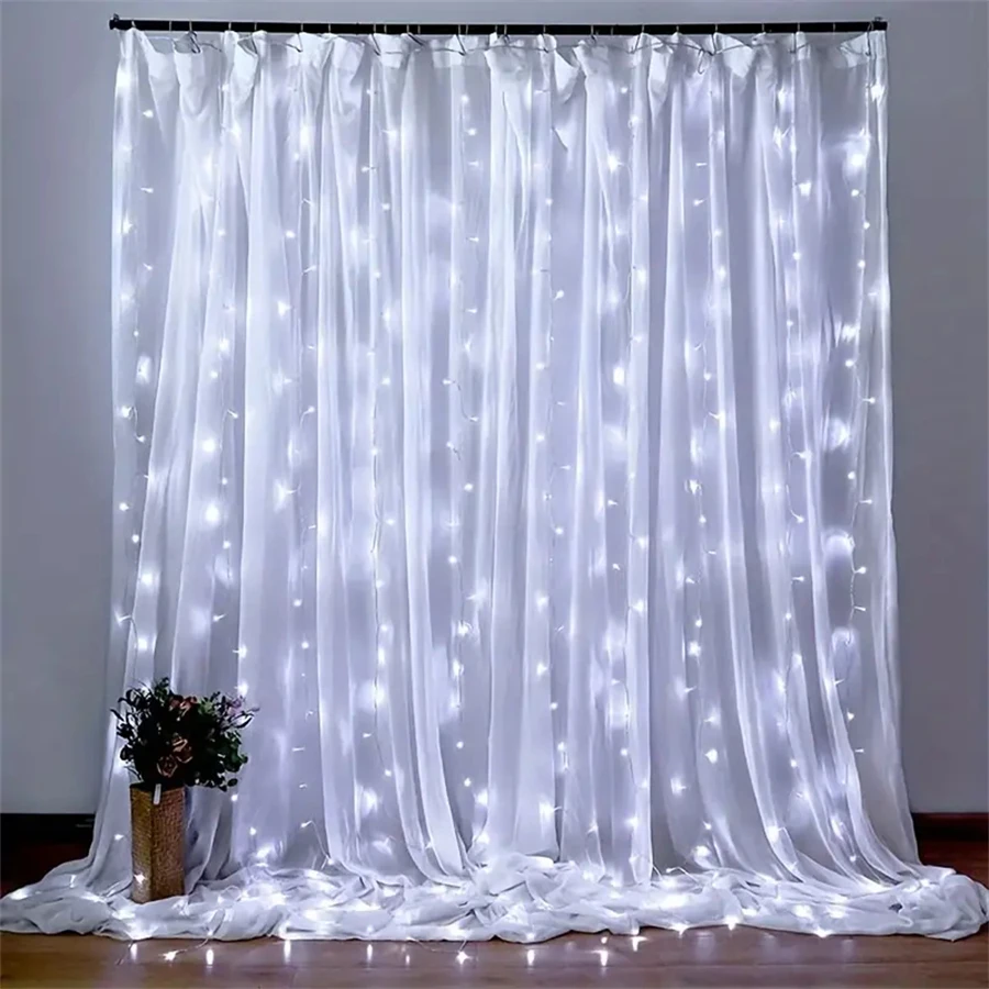 

Светодиодная гирлянда-штора PNMNON 100/200/300/600 LED теплый белый/белый/многоцветный/синий/фиолетовый/розовый 3*1 м/3*2 м/3*3 м/4*2 м/4*3 м/6*1 м/6*2 м/6*3 м USB