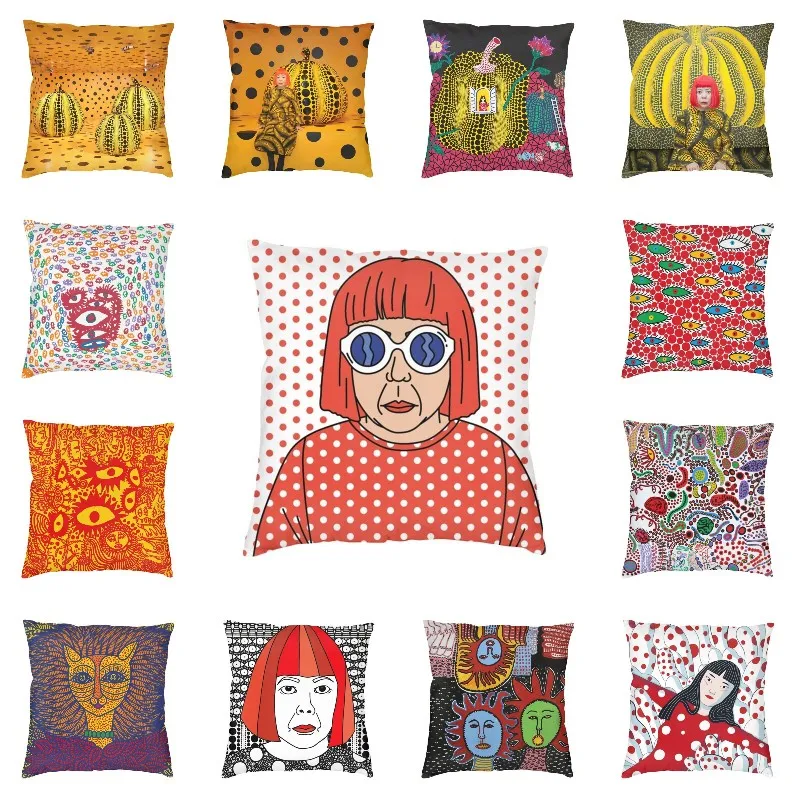 

Fashion Pop Art Yayoi Kusama Cushion Cover 40x40cm Home Decor Pumpkin Abstract Printing Throw Pillow Case Sofa Chair Pillowcase