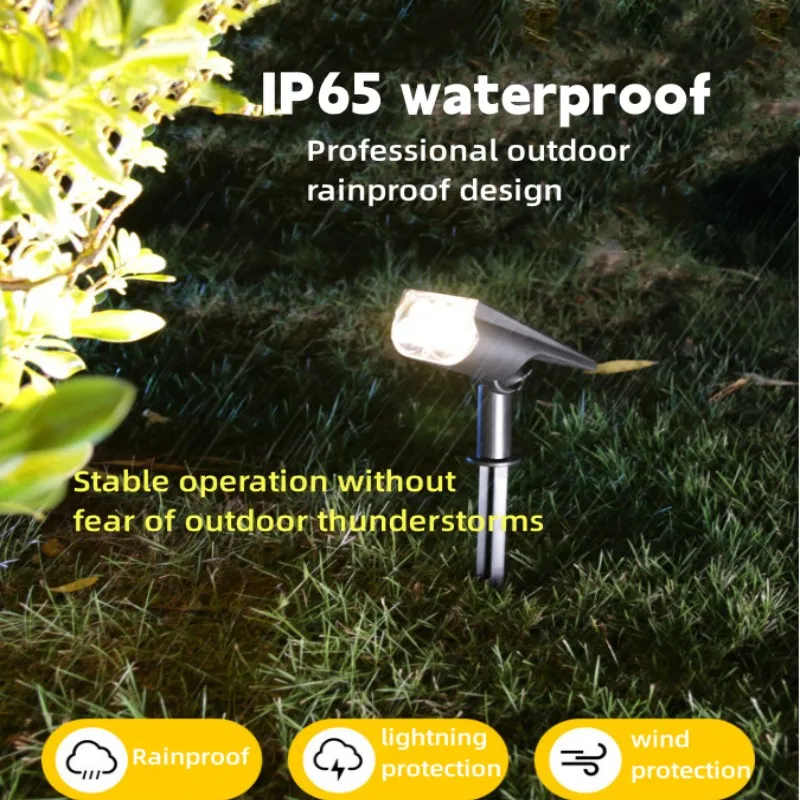 IP65 Solar Led Spotlight Spotlight Led Human Body Induction Dual-Purpose  Plug-in Floor  Wall Lawn Courtyard Street Lamp