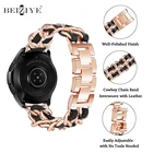 Кожаный браслет для Samsung Galaxy Watch 4 44 мм 40 мм, ремешок для наручных часов Samsung Galaxy Watch 4 Classic 42 мм 46 мм, звеньевой браслет с цепью