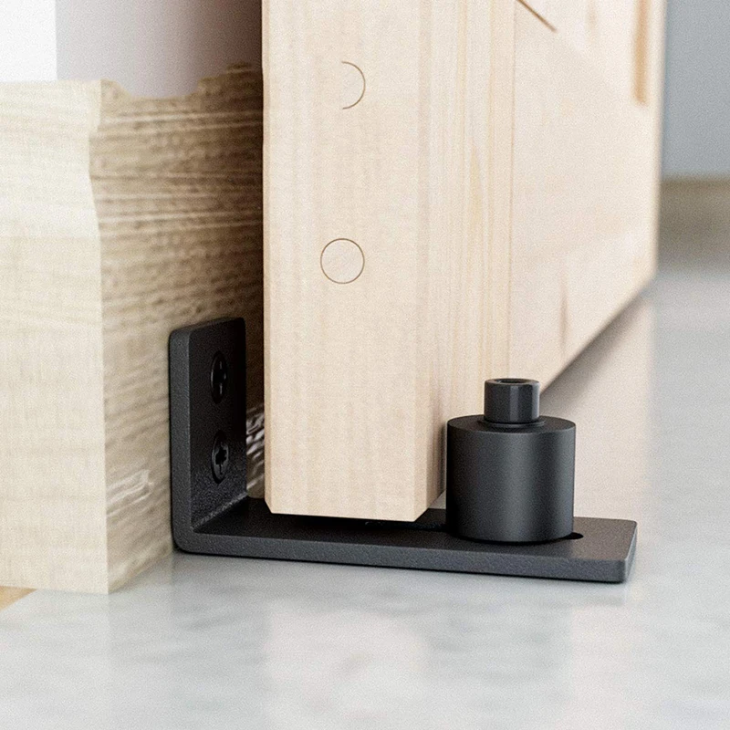 

Black New Sliding Barn Door Bottom Adjustable Floor Ail Floor Guide Roller Locker Home Hardware Accessories