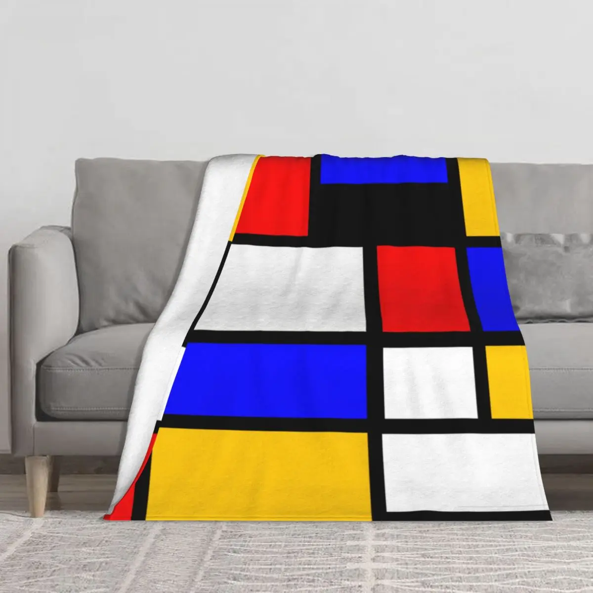 

Многослойное одеяло с геометрическим принтом, стильные кровати Mondrian, индивидуальное одеяло для сна, милое одеяло s
