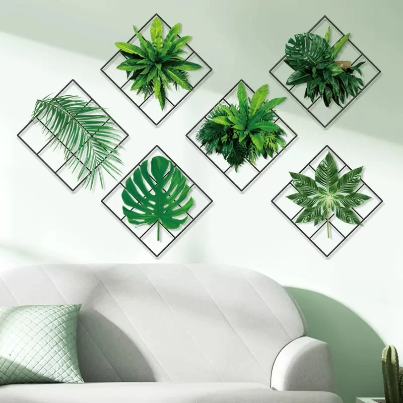 

Creative Nordic Fresh Green Plant Photo Frame Wall Sticker Living Room Background Bedroom Bedside Decoration Painting