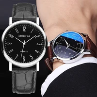 2022 new luxury mens watch fashion simple leather gold silver dial men watches casual quartz clock mens wristwatch