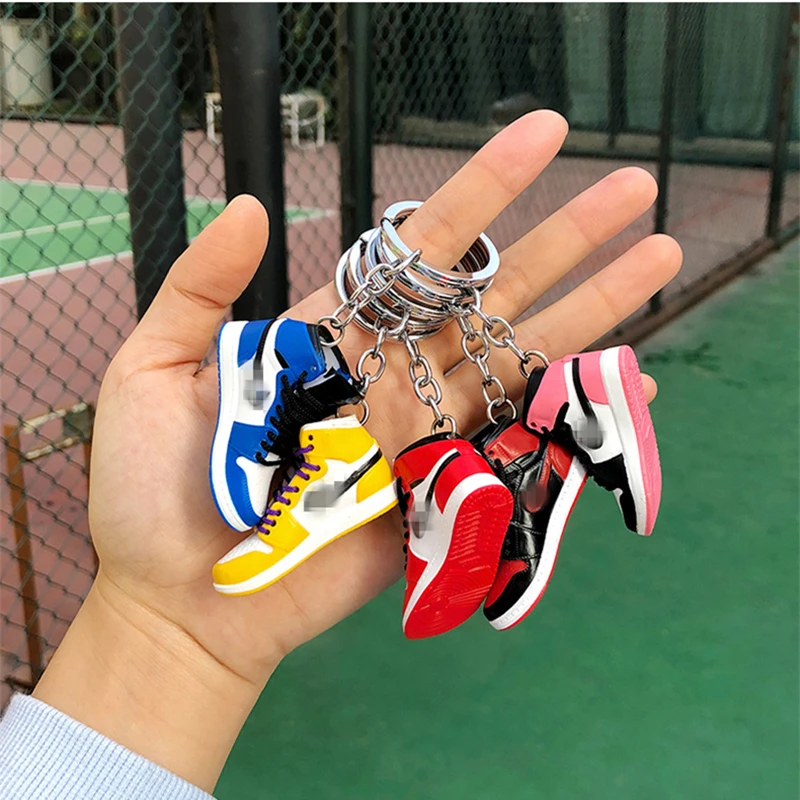 

3D Mini Basketball Shoes Stereoscopic Model Car Keychains Sneakers Enthusiast Souvenirs Keyring Auto Backpack Pendant Gift