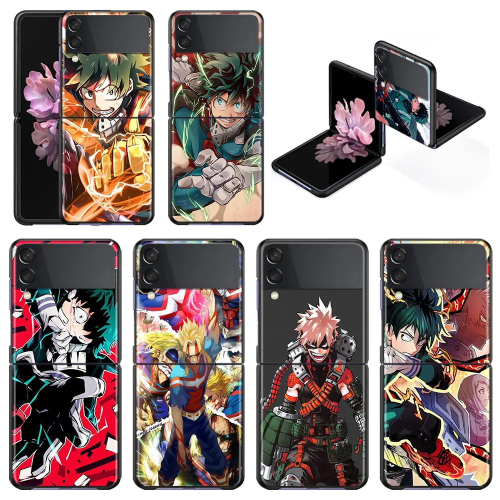 

Case Coque for Samsung Galaxy Flip3 Zflip Z Flip 5G Zflip3 SamsungZFlip3 Hard Anime My Hero Academia Phone Protection Fashion