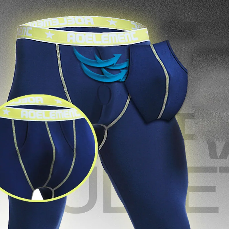 Men Thermal Underwears Men's modal Long Johns Tight-Fitting Leggings Autumn Winter Sexy Penis Scrotum Separation Men Warm Pants