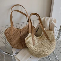 big straw beach bag 2022 rattan bags fashion shoulder bag bohemian summer vacation casual bags handmade woven travel totes