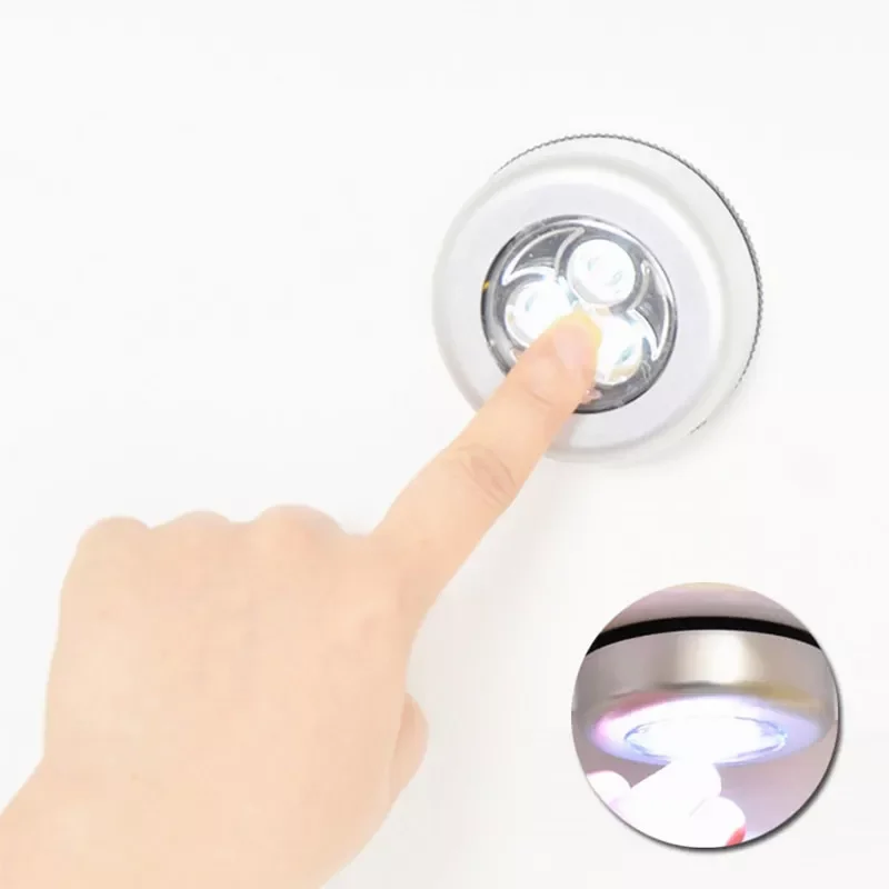 

3 LED Wireless Cabinet Closet Cabinet Stair Lamp Wireless Touch Switch Kitchen Wall Night Light for Car Boot Camping Emergency