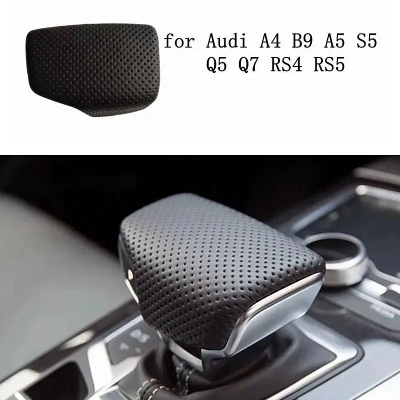 LHD! Дырокол из черной кожи кнопка переключения крышка передач спортивное