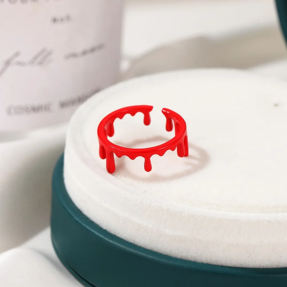 Новое модное кольцо Bleeding Halloween Funny Decoration Horror Vampire Cut Fake Blood Mark Rings Jewelry.