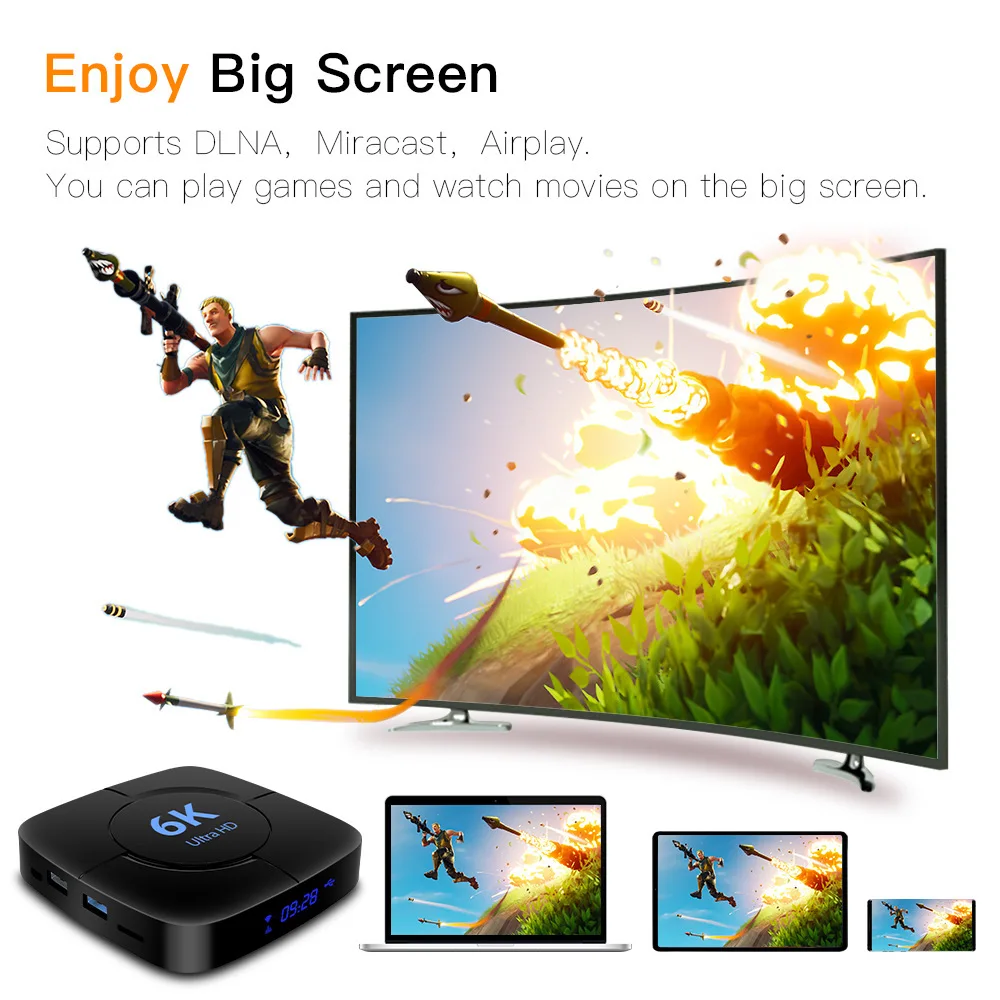 ТВ-приставка Woopker 6K Android 10 0 голосовое управление 2 4/5 8 ГГц Wifi 3D Ultra HD медиаплеер 4 Гб