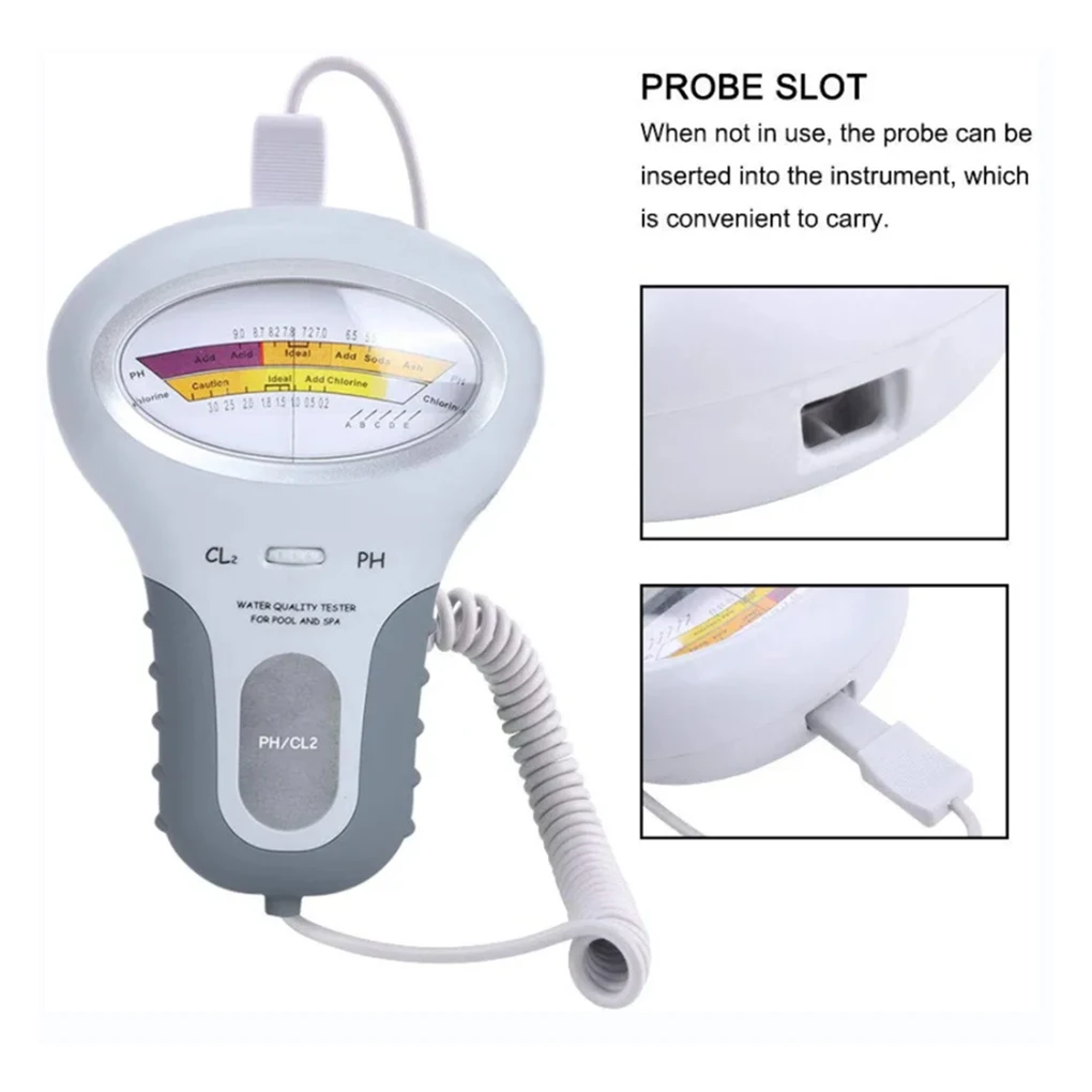 

PH Meter Water Quality Pool Tester Detection Multi-function Handheld Sensor Tools Measuring Display Gauge Tool