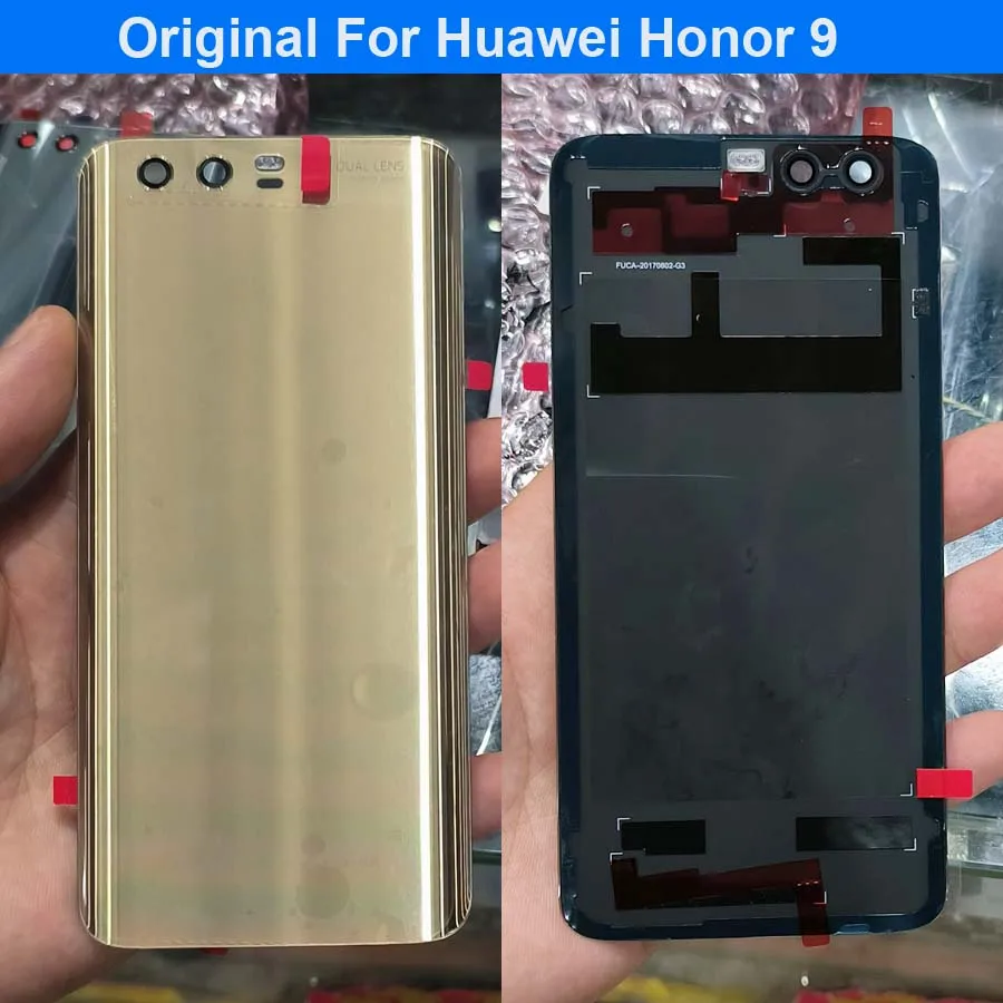 

Оригинальная задняя крышка для Huawei Honor 9, крышка аккумулятора, стеклянная дверь, корпус для Honor9, задняя крышка с клейкой наклейкой
