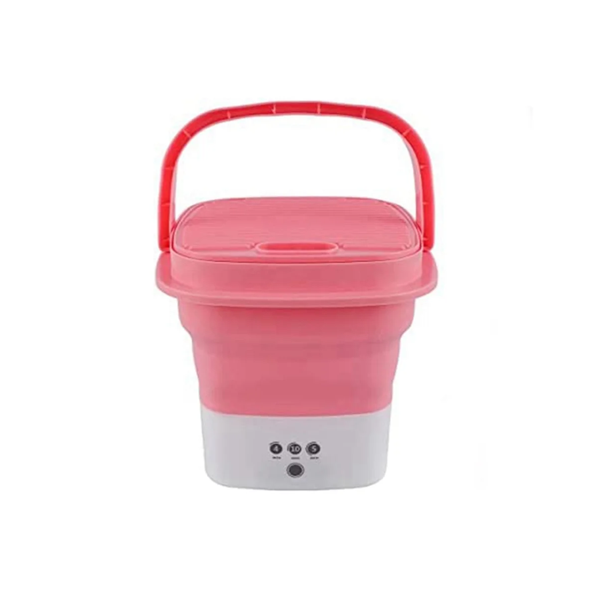 

Pink Washing Machine, Mini Folding Washing Machine Combo with Small Collapsible Drain Basket EU Plug