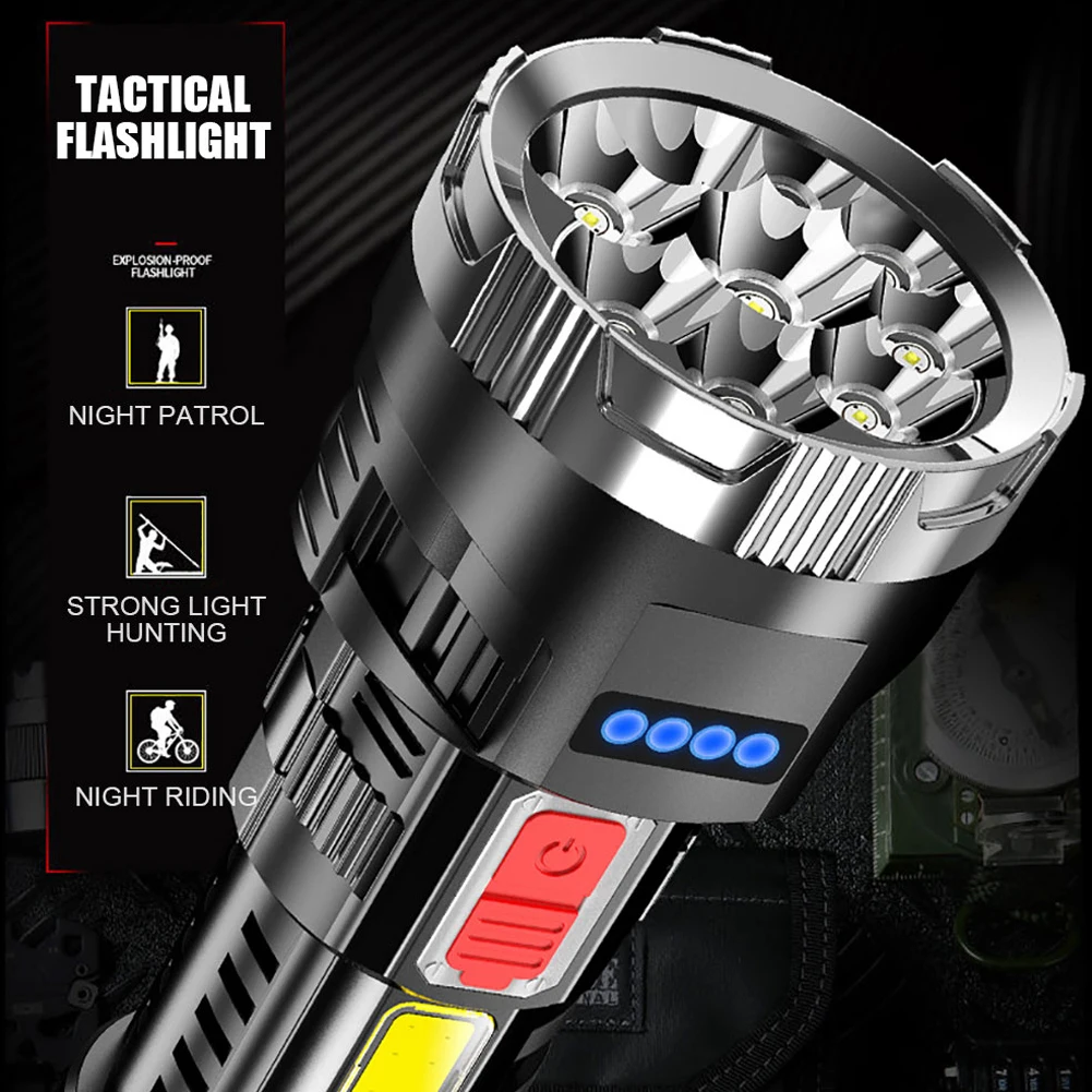 

Светодиодный + COB фонарь онарик для кемпинга с микро-USB зарядкой, IPX4, водонепроницаемый фонарик для кемпинга и рыбалки, 1200 мА/ч, лм, 4 режима, ди...