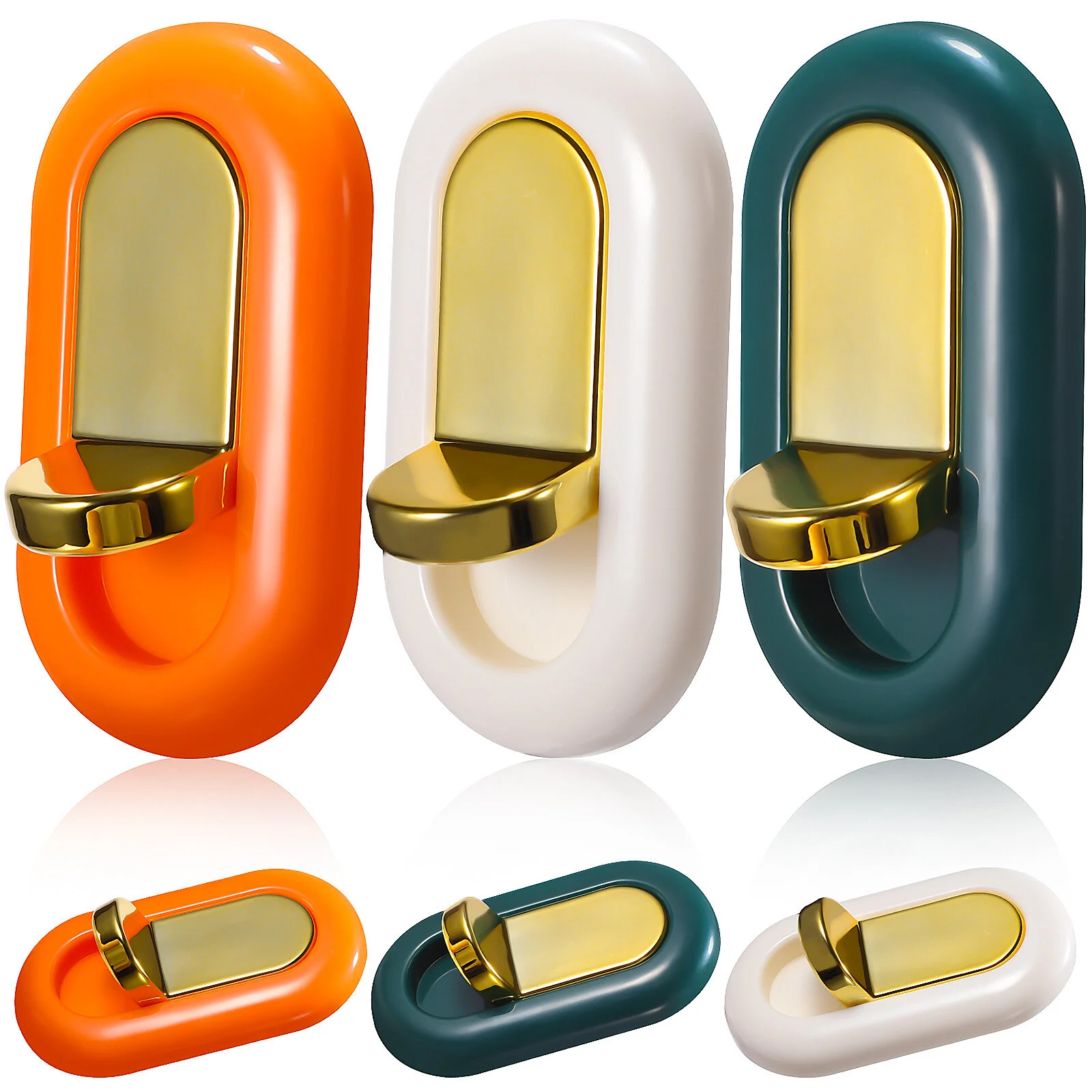 

6 Pcs Heavy Duty Hangers For Clothess Clothes Clothespin Adhesive Hooks Door Multifunction Abs Hanging