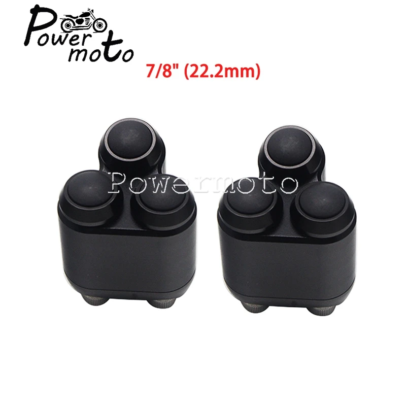 

Для Harley Honda Yamaha Cafe Racer Универсальный 1 "7/8" переключатель управления на руле алюминиевый ретро 3-кнопочный переключатель для крепления на мотоцикле
