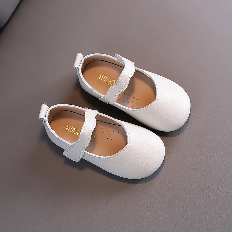 Girls Shoes Basic Mary Janes Kids Flats Baby Toddlers Anti-Slippery Casual For Child Leather Black White |