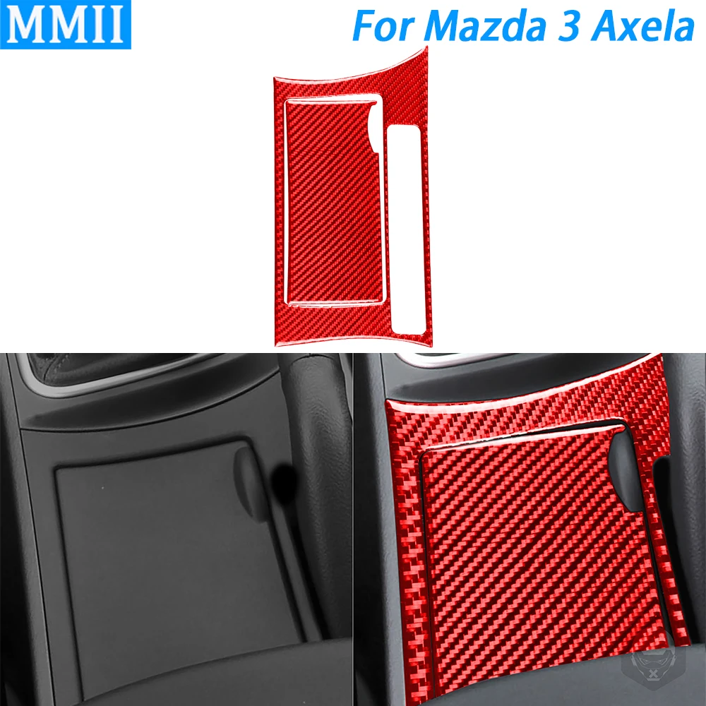 

Красный держатель стакана для воды из углеродного волокна, панель ручного тормоза, крышка, отделка, украшение салона автомобиля, аксессуары, наклейка для Mazda 3 Axela 10-13