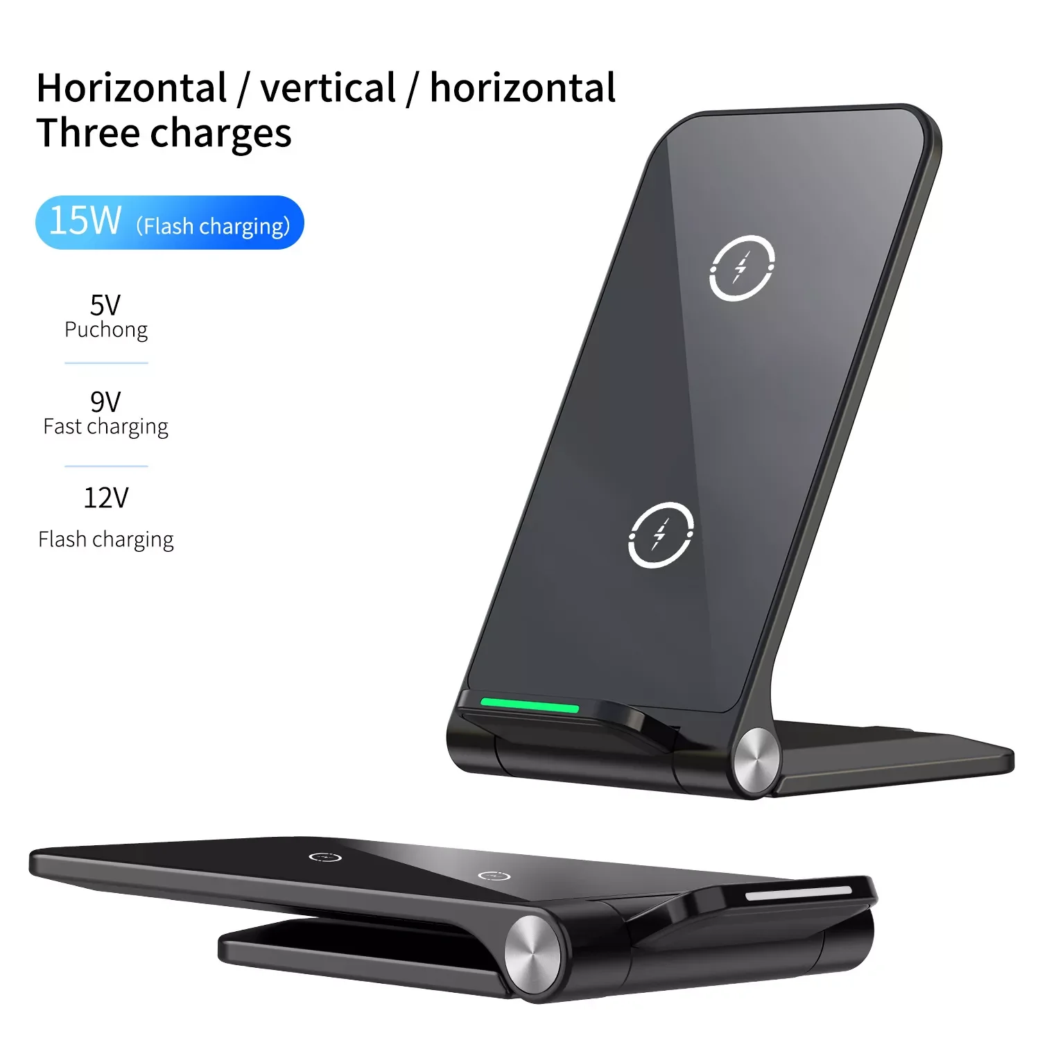 

Folding Vertical Wireless Charger Stand for LG Mobile Phone for Apple 11Pro Samsung S9 Huawei Mate30 Fast Wireless Charger