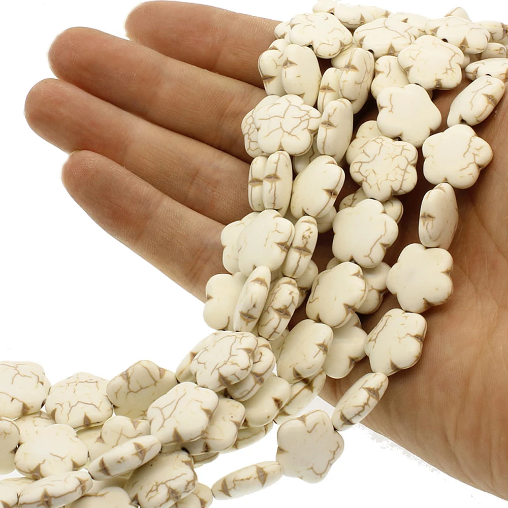 

White Howlite Plum-shaped Natural Stone High-Quality Necklace Bead Pine Stone Beads Making Bracelet Earrings Jewelry Accessories