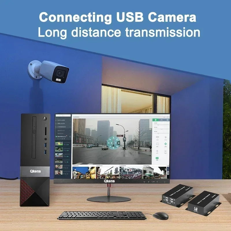 Фото Удлинитель Super USB 2.0 через кабель Rj45 CAT6, 50 м, 4-портовый концентратор USB2.0, адаптер для ПК, веб-камера, USB-камера, принтер, U-диск, клавиатура, мышь №5