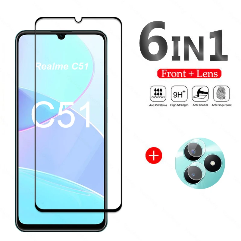 Per Realme C51 Pellicola Protettiva Per Schermo In Vetro Per Realme C51 Pellicola Per Fotocamera Con Lente A Colla Piena In Vetro Temperato Realme C51